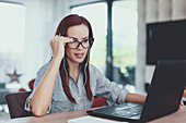 Woman working in home office