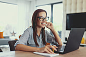 Woman working in home office