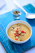 Turkish chickpea soup with turmeric and cumin