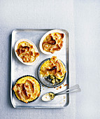 Gooseberry and custard pies