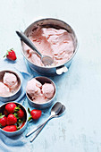 Strawberry and white balsamic ice cream