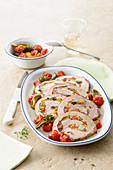 Veal roulade with a vegetable and herb filling