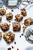 Hemp muesli cubes with goji berries