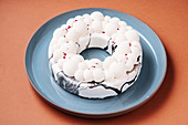 Ring shaped cake with sweet icing