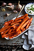 Sweet potato fries with a quark dip