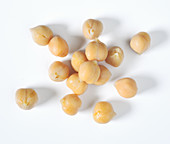 Chickpeas on a white background