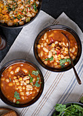 Vegan bean and garbanzo soup