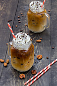 Cold coffee with whipped cream