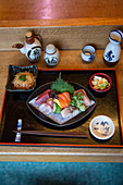 A sashimi platter in 'Matsumi', a Japanese restaurant in Hamburg