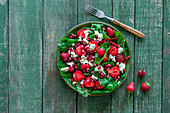 Strawberry feta spinach salad