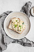 Toast with egg salad