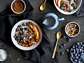 Bircher muesli with apple and blueberries