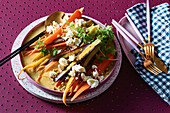 Chamomile whey carrots, ricotta and honey
