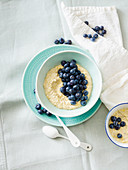 Millet cream with blueberries