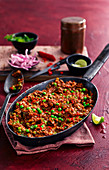 Keema matar (minced meat and pea curry, India)