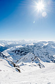 Blick vom Weissfluhgipfel (2844m), Davos, Graubünden, Schweiz