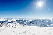Blick vom Weissfluhgipfel (2844m), Davos, Graubünden, Schweiz