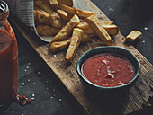 French fries and homemade ketchup