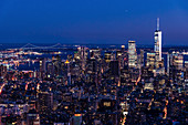 A view of Manhattan evening lights, New York City, USA