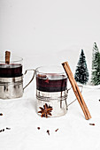 Mulled wine in goblets