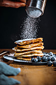 Fluffy blueberry pancakes