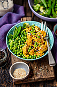 Turkey curry with green veggies