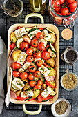 Potatoe and veggie bake with feta