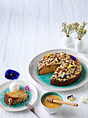 Blossom honey and hazelnut cake