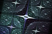 Connected star system, fractal illustration