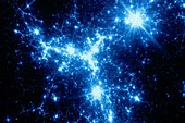 Dark matter in space, fractal illustration