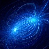 Electromagnetic plasma field, fractal illustration