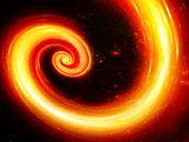 Fire spiral in space, abstract illustration