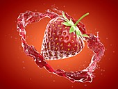 Strawberry splash, illustration
