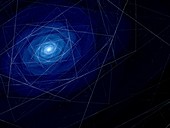 Spiral galaxy, fractal illustration
