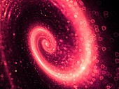 Spiral galaxy, Valentine, abstract illustration