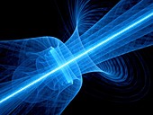 Quantum laser, abstract illustration
