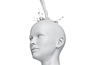 Female head with a liquid splash, illustration