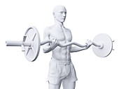 Man working out, illustration