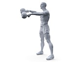 Man working out, illustration