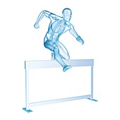Man jumping over an obstacle, illustration