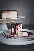 Swedish cheesecake with blueberry compote