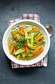 Vegetable stew with cress