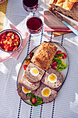 American meatloaf with eggs