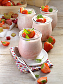 Rhubarb and strawberry mousse