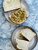 Vegan chuna mayo sandwich - 'tuna' mayo (chickpea mayo sandwich filler)