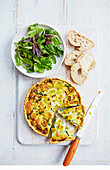 Pea and leek super-green tart