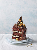 Triple Chocolate and peanut butter layer cake
