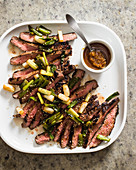 Flank steak with ginger soy marinating sauce