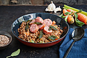 Lentils with salsiccia and sage