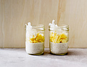 Pina colada overnight oats with coconut milk